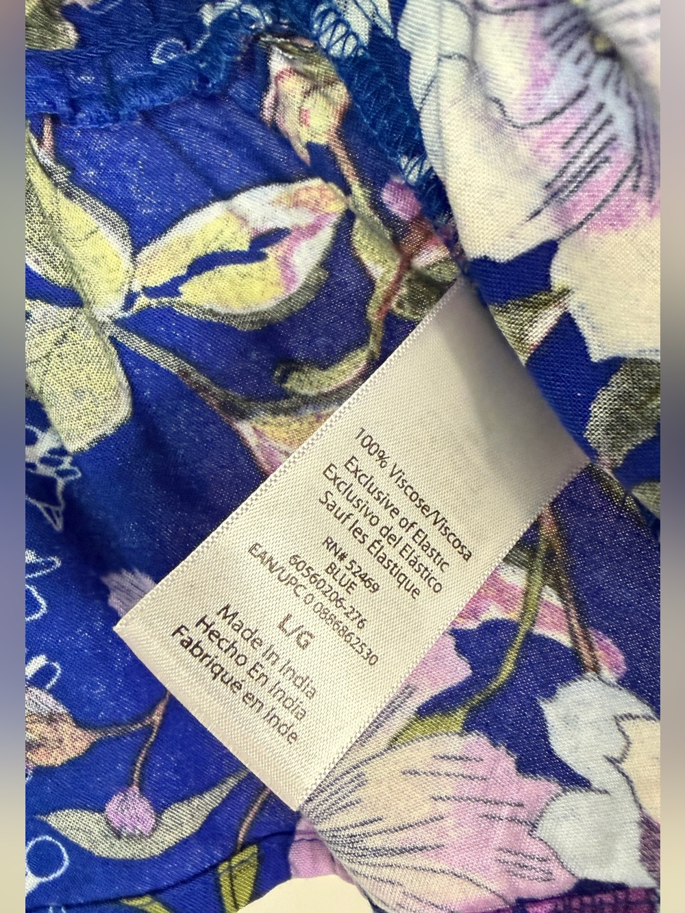 Sofia by Sofia Vergara Blue Floral Peasant Blouse Size Large - Picture 3 of 4
